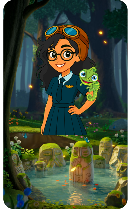 Child learning through the Changemaker Adventure zone in Learn EduColor