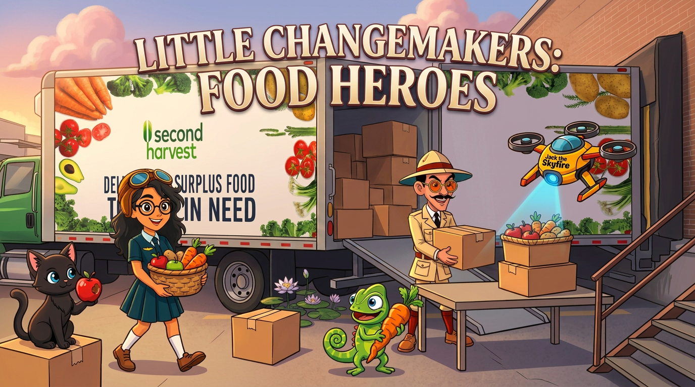 Kids learning how to reduce food waste and become Food Heroes